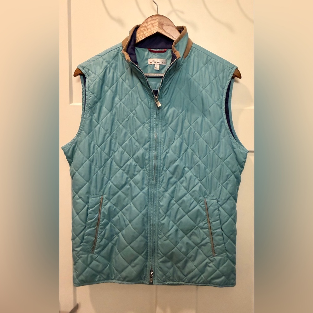Peter Millar Green Quilted Vest